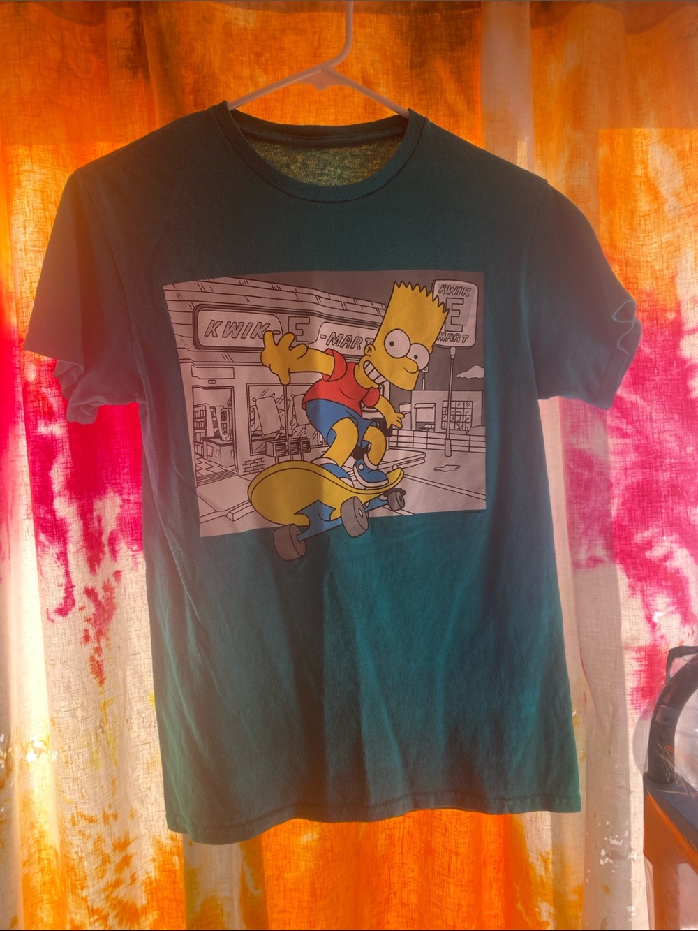 The Simpsons Bart T-Shirt - Teal size small